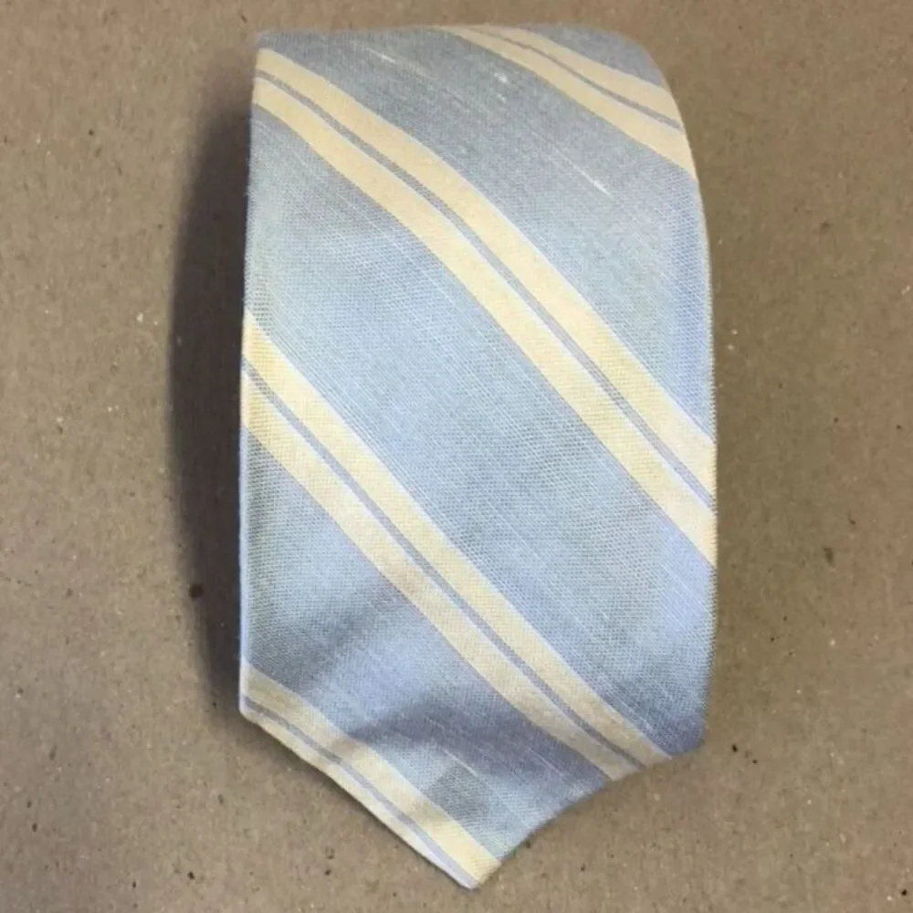 Robert Talbott Silk Tie Blue Yellow Stripe